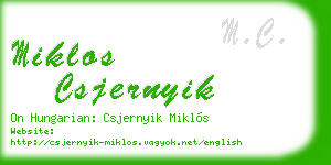 miklos csjernyik business card